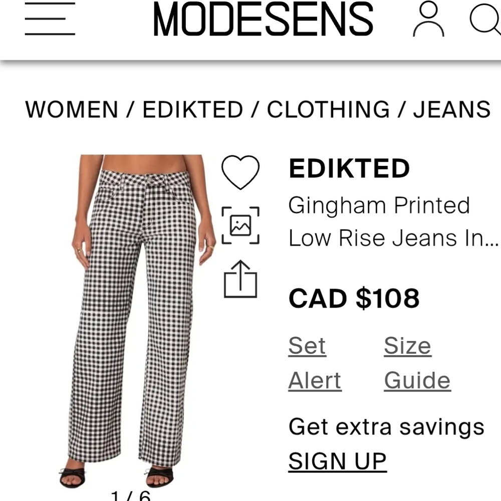 Edikted gingham jeans